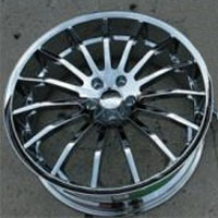 22 x 9.0 / 22 x 10.5 Inch Triple Plated Chrome Automotive Rims 22" Wheels - Set of 4