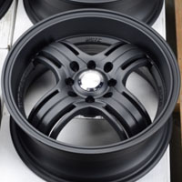 15 Inch Matte Black Automotive Rims 15" Wheels - Set of 4