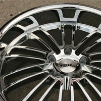 20 x 8.5 / 20 x 10 Inch Triple Plated Chrome Automotive Rims - Wheels Set of Four