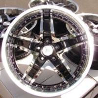 19 Inch Black w/ Chrome Insert Automotive Rims 19" Wheels - Set of 4