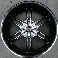 22 x 9.0 Inch Chrome w/ Black Cover Automotive Rims 22" Wheels - Set of Four