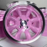 15 Inch Pink w/ Machine Lip Automotive Rims 15" Wheels - Set of 4