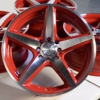 16 Inch Red Automotive Rims 16" Wheels - Set of 4