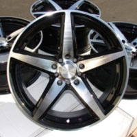 16 Inch Black Automotive Rims 16" Wheels - Set of 4