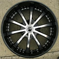 22" x 8.5" Inch Gloss Black w/ Machined Face Automotive Rims 22" Wheels - Set of 4