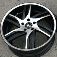 20 x 8.5 / 20 x 10.0 Inch Black w/ Machined Face & Bezel Automotive Rims 20" Wheels - Set of 4
