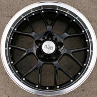 19 Inch Black w/ Machined Lip Automotive Rims 19" Wheels - Set of 4