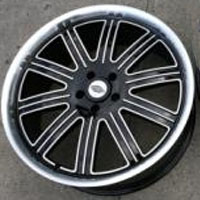 22 x 9.0 / 22 x 10.5 Inch Black w/ Machined Face & Lip Automotive Rims 22" Wheels - Set of 4