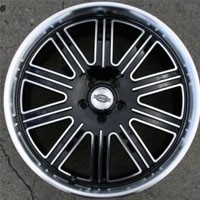 22 x 9.0 Inch Black w/ Machined Face & Lip Automotive Rims 22" Wheels - Set of 4
