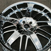 22 x 8.5 / 22 x 10.0 Inch Triple Plated Chrome Automotive Rims 22" Wheels - Set of 4