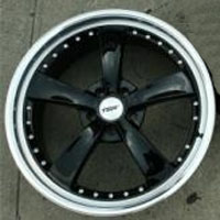 19 x 8.0 / 19 x 9.5 Inch Gloss Black w/ Machined Lip Automotive Rims 19" Wheels - Set of 4