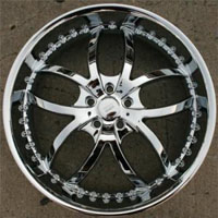22" x 8.5" Triple Plated Chrome Automotive Rims 22" Wheels - Set of 4