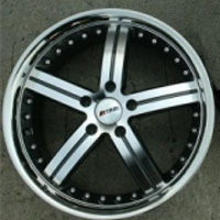 19 x 8.0 / 19 x 9.5 - Gunmetal w/ Stainless Lip Automotive Rims 19" Wheels - Set of 4