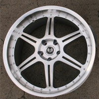 20" x 8.5" / 20" x 9.5" Inch Hyper Silver w/ Machined Lip Automotive Rims - Set of Four