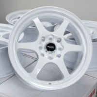 15 Inch White Lip Automotive Rims 15" Wheels - Set of 4
