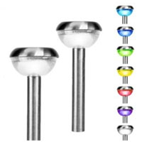 Set of 24 Stainless Steel Color Changing Solar Outdoor Lights