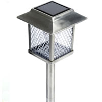 Set of 6 Large Outdoor Stainless Steel Solar Lights