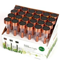 Set of 24 Copper Bright White Outdoor Solar Lights
