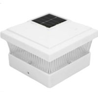 Set of 8 White Outdoor Garden Solar LED Post Deck Cap Square Lamps