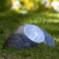 Set of 8 Large Outdoor Garden 4-LED Solar Deco Rock Stone Spot Lights
