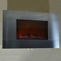 Brand new GV Stainless Panel Electric Fireplace Heater 1500W Wall Mount style Flame Log Light
