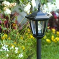 6 Outdoor Garden 3-LED Antique Style Solar Power Lamps