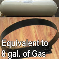 3,000 PSI Type 1 Steel CNG Tank w/ Mounting Bracket - 8 Gallon Equivalent