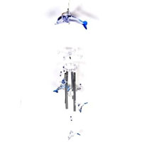 Set of Two Dolphin Solar Powered Color Changing Wind Chime Lights