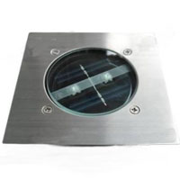 Square Stainless Steel / Die-Cast Aluminum Solar Powered LED Light