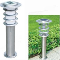High Quality Stainless Steel 0.3W Solar Powered White LED Garden and Lawn Light Post