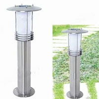 High Quality Stainless Steel 0.3W Solar Powered White LED Garden and Lawn Light
