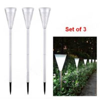 Set of 3 Environmental Protection LED Solar Powered Lawn Lights