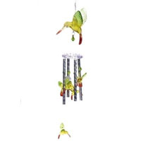 Set of Two Hummingbird Solar Powered Color Changing Wind Chime Lights