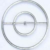 High Grade 18in SS Fire Pit Ring Burner Kit with Pan