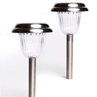 Set of 24 LED Stainless Steel Outdoor Solar Lights