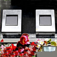 Set of 6 Stainless Steel Solar Wall Lights
