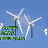 Super Aero Twin Pack 2Kw Windmill Wind-Turbine Generator System