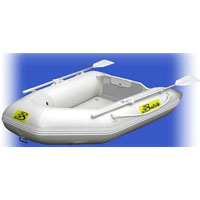 6.5' White Inflatable Boat with High Pressure Air Deck Floor