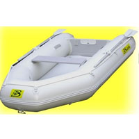 9.5' White Inflatable Boat with High Pressure Air Deck Floor