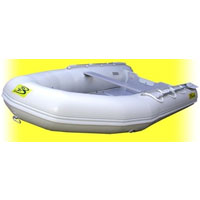 12' White Inflatable Boat with Coated Wooden Panel Floor