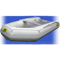 11' White Inflatable Boat with Coated Wooden Panel Floor