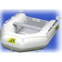 8.5' White Inflatable Boat with Coated Wooden Panel Floor