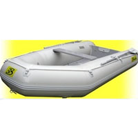 9.5' White Inflatable Boat with Coated Wooden Panel Floor