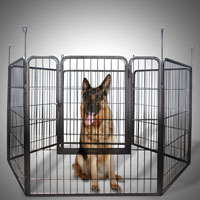 2 Large Heavy Duty Cage Pet Dog Cat Barrier Fence Exercise Metal Play Pen Kennel
