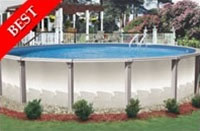 Tahitian 15' Round 54" Steel Wall Swimming Pool with Resin Toprail