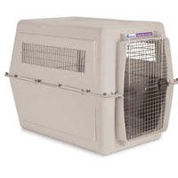 Hard Plastic Durable Front Load Bleached Linen Kennel in Two Sizes