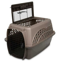 24.05" x 16.76" x 14.5" 2 Door Top Load Kennel Metallic Pearl White or Coffee Grounds Colored