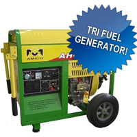 High Quality 6500 Watt Electric Start & Recoil Tri Fuel Generator