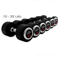 Rubber Round Dumbbell Set 10-35