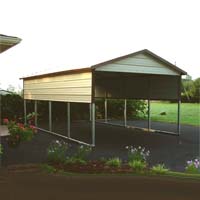 12' x 21' x 6' Boxed Eave Eco-Friendly Steel Carport - Installation Included